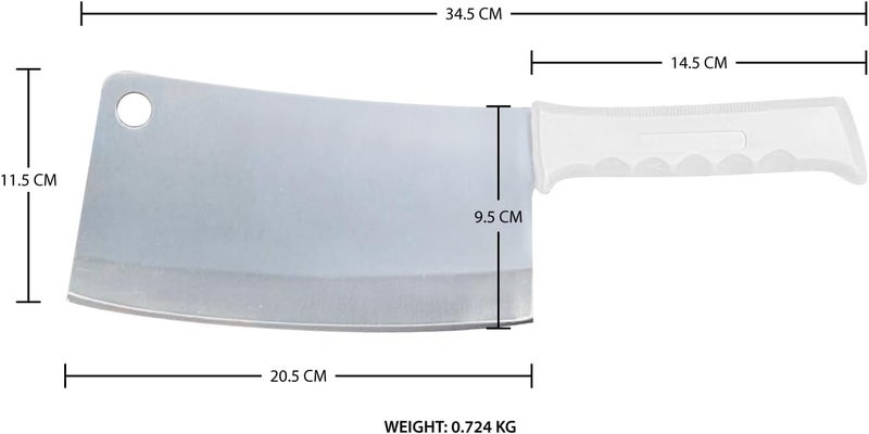 Kitchen Master 8 Inch Stainless Steel Meat Cleaver - Professional Butcher Chopping Knife - Image 2